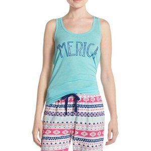 Cozy Zoe 'MERICA Aqua Racerback Sleepwear Tank Top